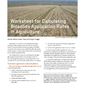 Worksheet for Calculating Biosolids Application Rates in Agriculture