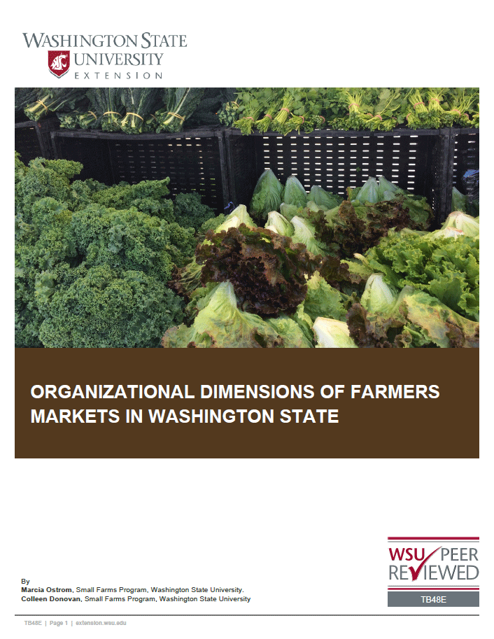 Organizational Dimensions of Farmers Markets in Washington
