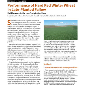 Performance of Hard Red Winter Wheat in Late-Planted No-Till Fallow
