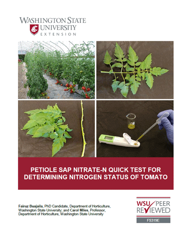 Petiole Sap Nitrate-n Quick Test for Determining Nitrogen Status of Tomato