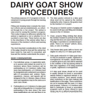 Dairy Goat Show Procedures