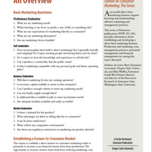 Farm-direct Marketing: An Overview and Introduction