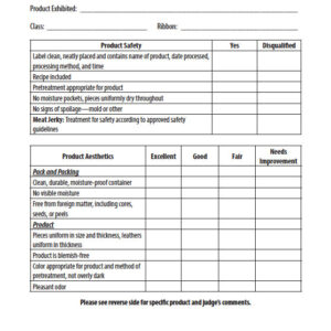 Dried Foods and Leathers Scorecard