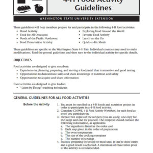 4-H Food Activity Guidelines