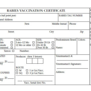 Rabies Vaccination Certificate