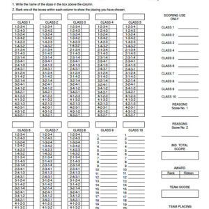 Senior 4-H Placing Card