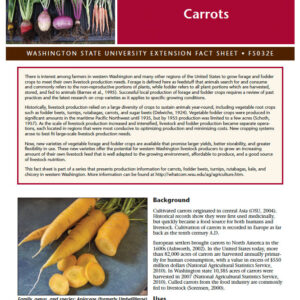 Vegetable Fodder and Forage Crops for Small-Scale Livestock Production: Carrots