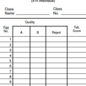 Shell, Exterior Quality Egg Grading Card (4-H Individual)