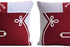 WSU Marching Band Uniform Pillow- gray & crimson top