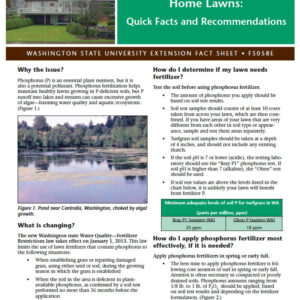 Phosphorus and Home Lawns: Quick Facts and Recommendations (Home Garden Series)