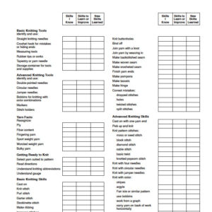 Needlework Skills Checklist