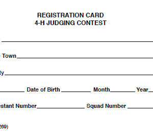 Registration Card: 4-H Judge (pad of 50)