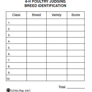 4-H Poultry Judging Breed ID (pad of 50)