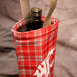 #5-WSU Tartan Wine Tote (Single bottle)
