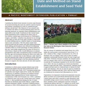 Camelina: Effects of Planting Date and Method on Stand Establishment and Seed Yield