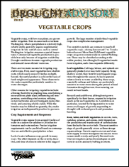 WSU Drought Advisory: Vegetable Crops