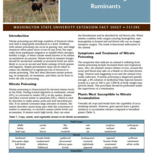 Nitrate Poisoning in Ruminants