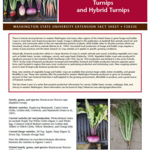 Vegetable Fodder and Forage Crops for Small-Scale Livestock Production: Turnips and Hybrid Turnips