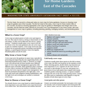 Cover Crops for Home Gardens East of the Cascades (Home Garden Series)