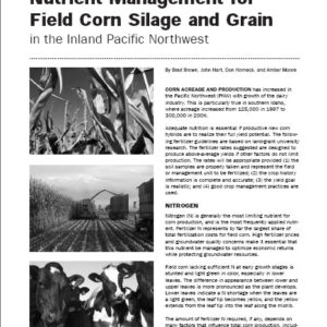 Nutrient Management for Field Corn Silage and Grain in the Inland Pacific Northwest
