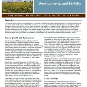 Canola Growth, Development, and Fertility