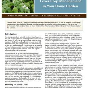 Methods for Successful Cover Crop Management in Your Home Garden (Home Garden Series)