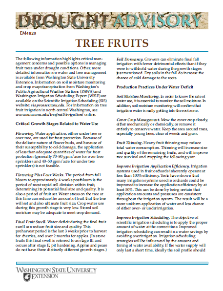 Drought Advisory: Tree Fruit