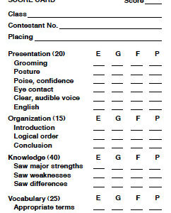 4-H Oral Reason Score Card (pad of 50)
