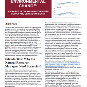Modeling Environmental Change: Scenarios in the Washington Water Supply and Demand Forecast
