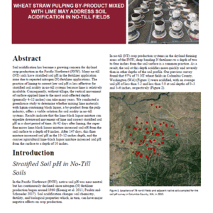 A Wheat Straw Pulping Co-Product Mixed With Lime May Address Soil Acidification in No-till Fields