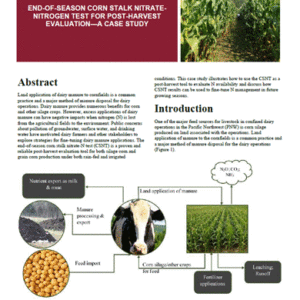 End-of-Season Corn Stalk Nitrate-Nitrogen Test for Post-Harvest Evaluation - A Case Study
