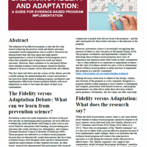 Balancing Fidelity & Adaptation: A Best Practices Guide for Evidence-based Program Implementation