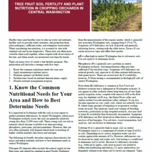 Tree Fruit Soil Fertility and Plant Nutrition in Cropping Orchards in Central Washington