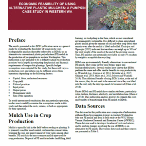Economic Feasibility of Using Alternative Plastic Mulches: A Pumpkin Case Study in Western Washington