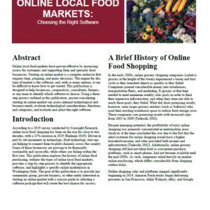 Online Local Food Markets Choosing the Right Software