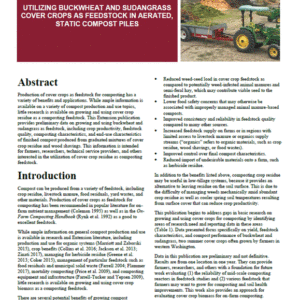 Utilizing Buckwheat and Sudangrass Cover Crops as Feedstock in Aerated, Static Compost Piles