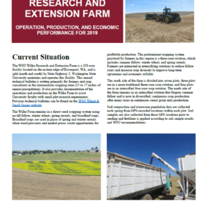 WSU Wilke Research and Extension Farm Operation, Production, and Economic Performance for 2019