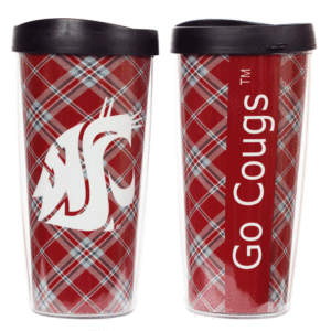 WSU Tartan Traveler Tumbler w/lid