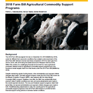 2018 Farm Bill Agricultural Commodity Support Programs