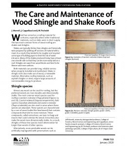 The Care and Maintenance of Wood Shingle and Shake Roofs