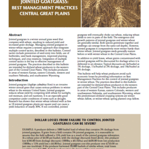 Jointed Goatgrass Best Management Practices (BMP) Central Great Plains