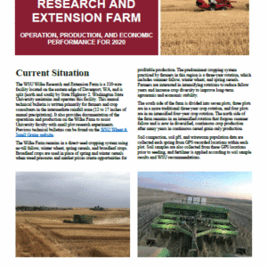 WSU Wilke Research and Extension Farm Operation, Production, and Economic Performance for 2020