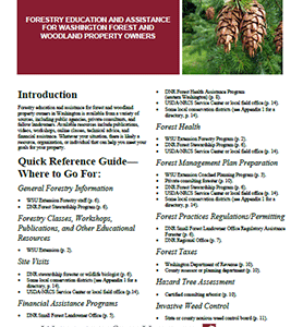 Forestry Education and Assistance for Washington Forest and Woodland Property Owners