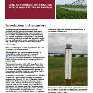 Using an Atmometer for Irrigation Scheduling in Eastern Washington