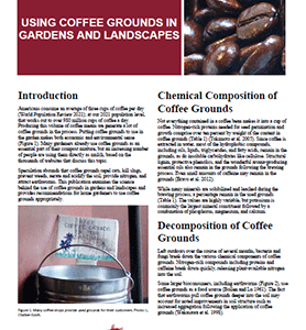 Using Coffee Grounds in Gardens and Landscapes (Home Garden Series)