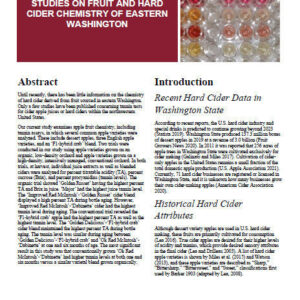 Studies on Fruit and Hard Cider Chemistry of Eastern Washington