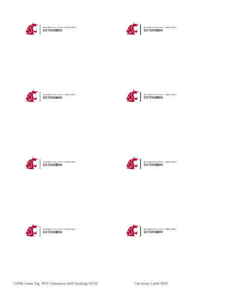 WSU Extension Nametags
