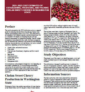 2021-2022 Cost Estimates of Establishing, Producing, and Packing Chelan Sweet Cherries in Washington State