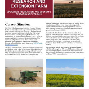 WSU Wilke Research and Extension Farm Operation, Production, and Economic Performance for 2021