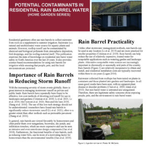 Potential Contaminants in Residential Rain Barrel Water (Home Garden Series)